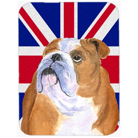 Skilledpower 7.75 x 9.25 In. English Bulldog With English Union Jack British Flag Mouse Pad, Hot Pad Or Trivet SK248072